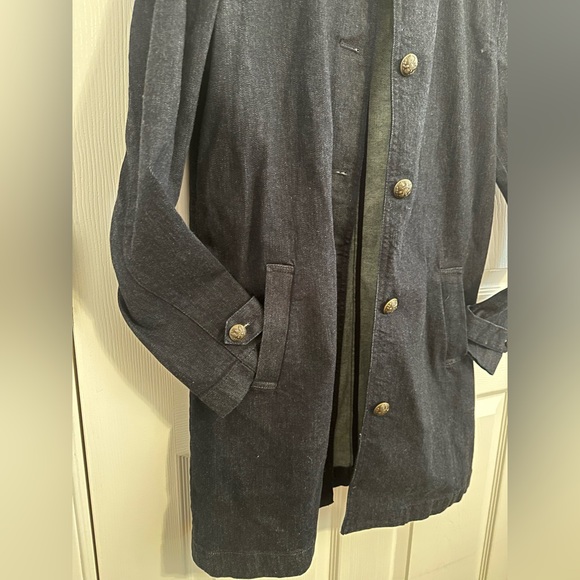 R Lauren Denim Trench Coat with Pockets - Picture 5 of 8